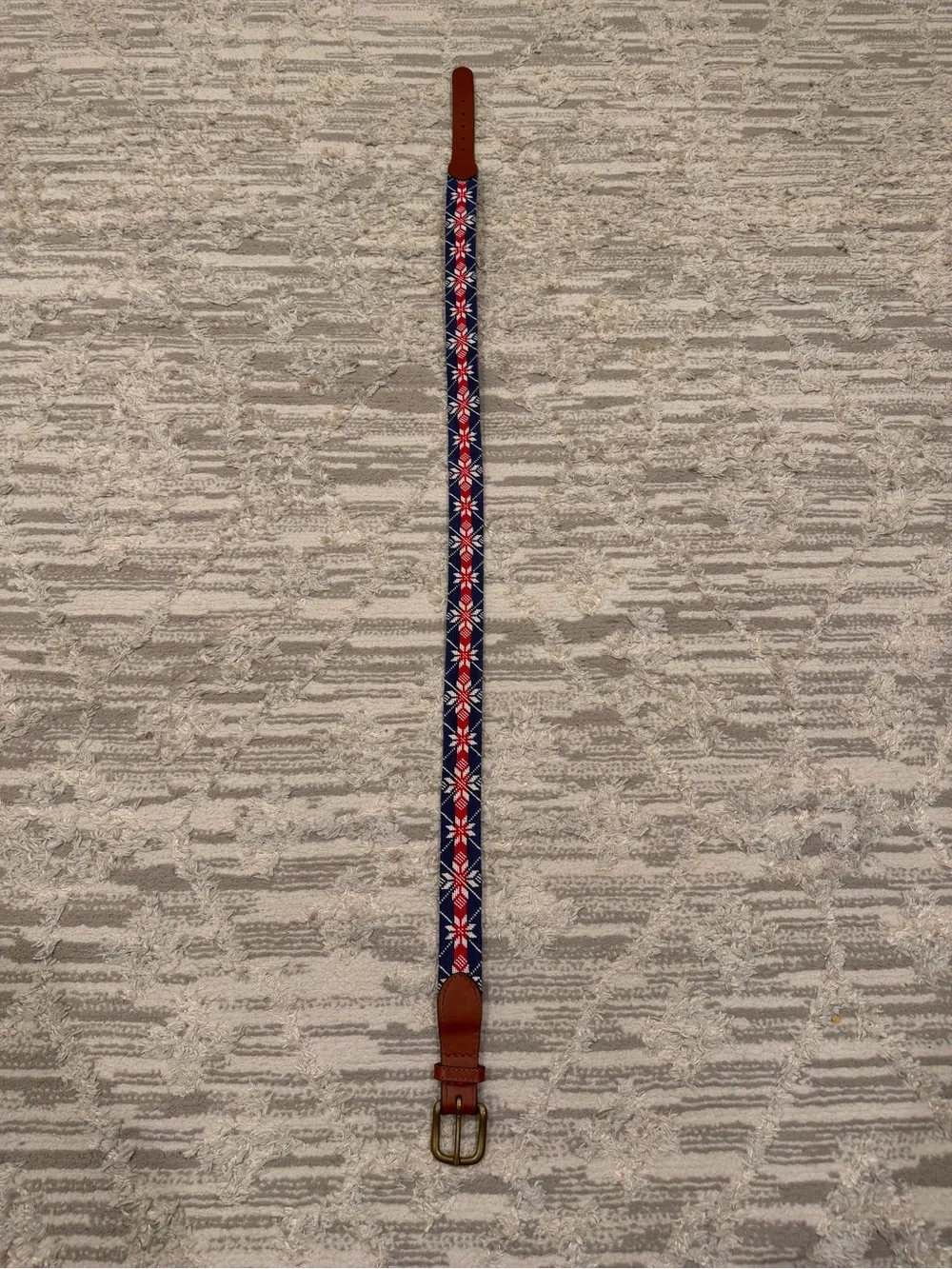 Smathers & Branson Snowflake Needlepoint Belt Men’s Size 40 Holiday Golf Rare